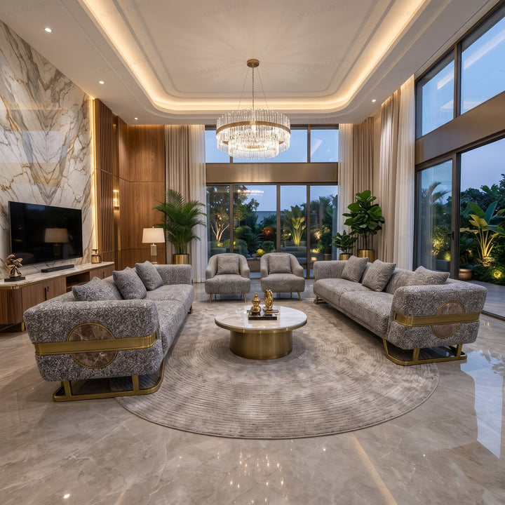 Lumina Sofa Set | Beige &amp; Dark Grey
