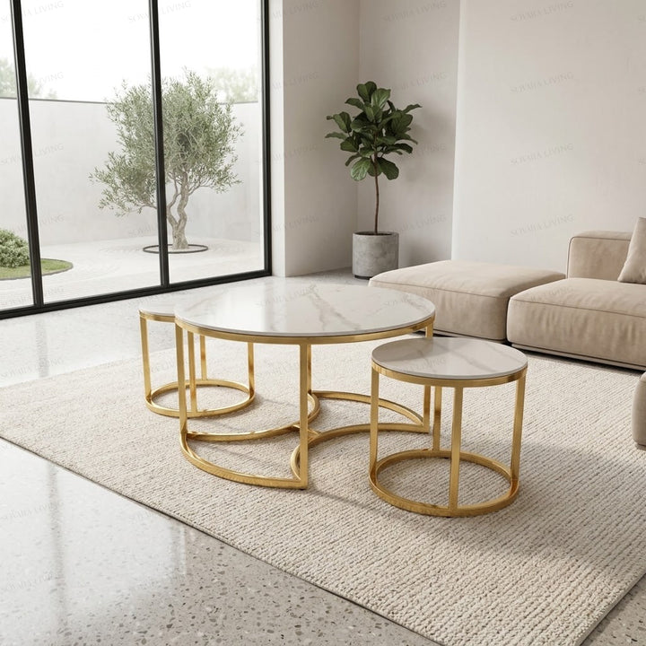 Celora 3-Piece Round Coffee Table Set
